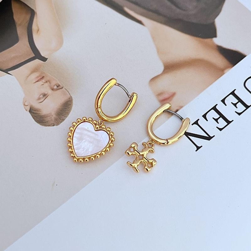New Tory Heart & T logo earrings with Jewelry Pouch Size:3.3*1.7cm