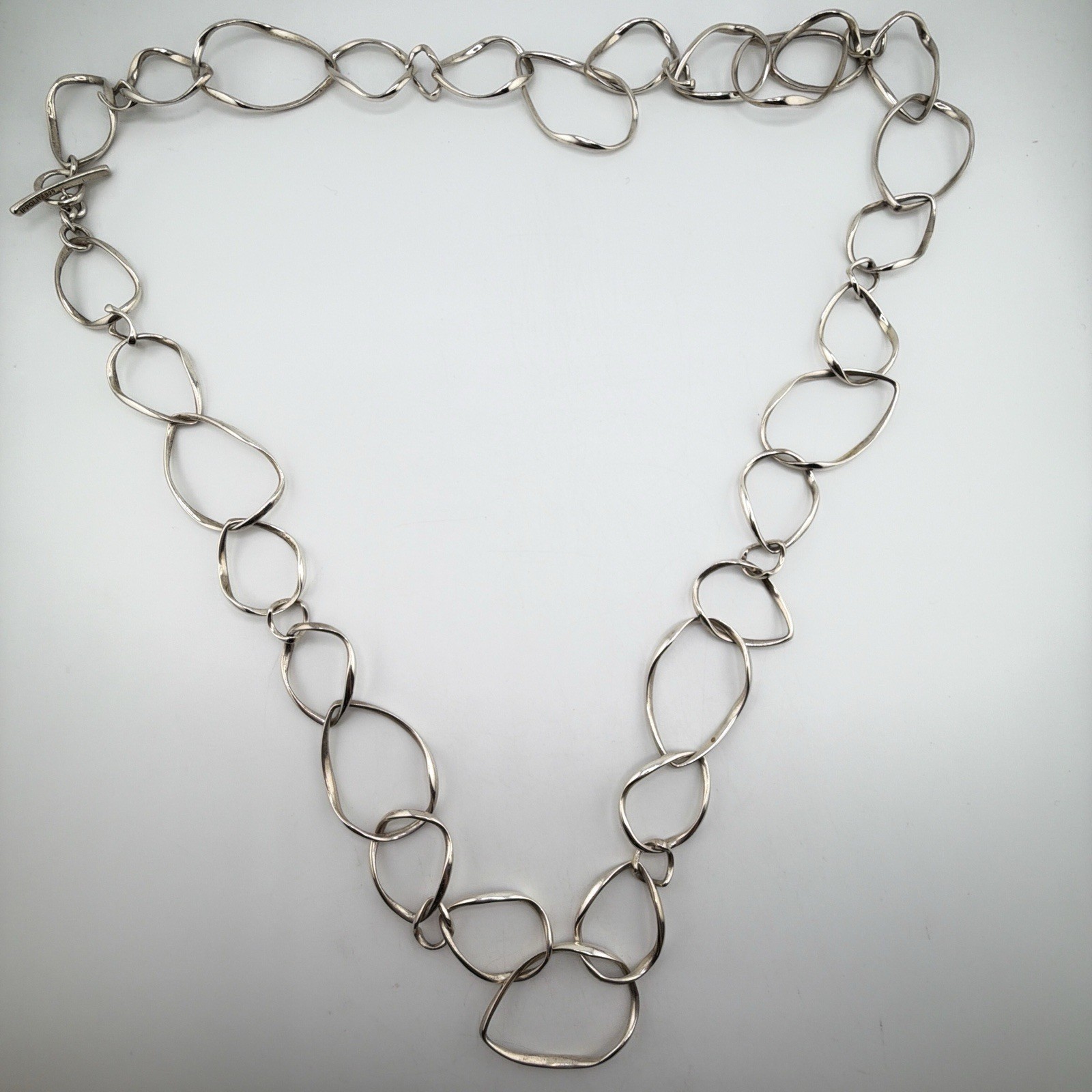 IPPOLITA 925 Sterling Silver Organic Teardrop Link Long Chain Necklace AAM82
