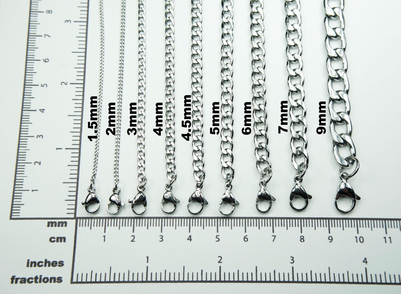 Curb Chain Necklace Pure 304 Stainless Steel, Any Custom Length Miami Curb Chain