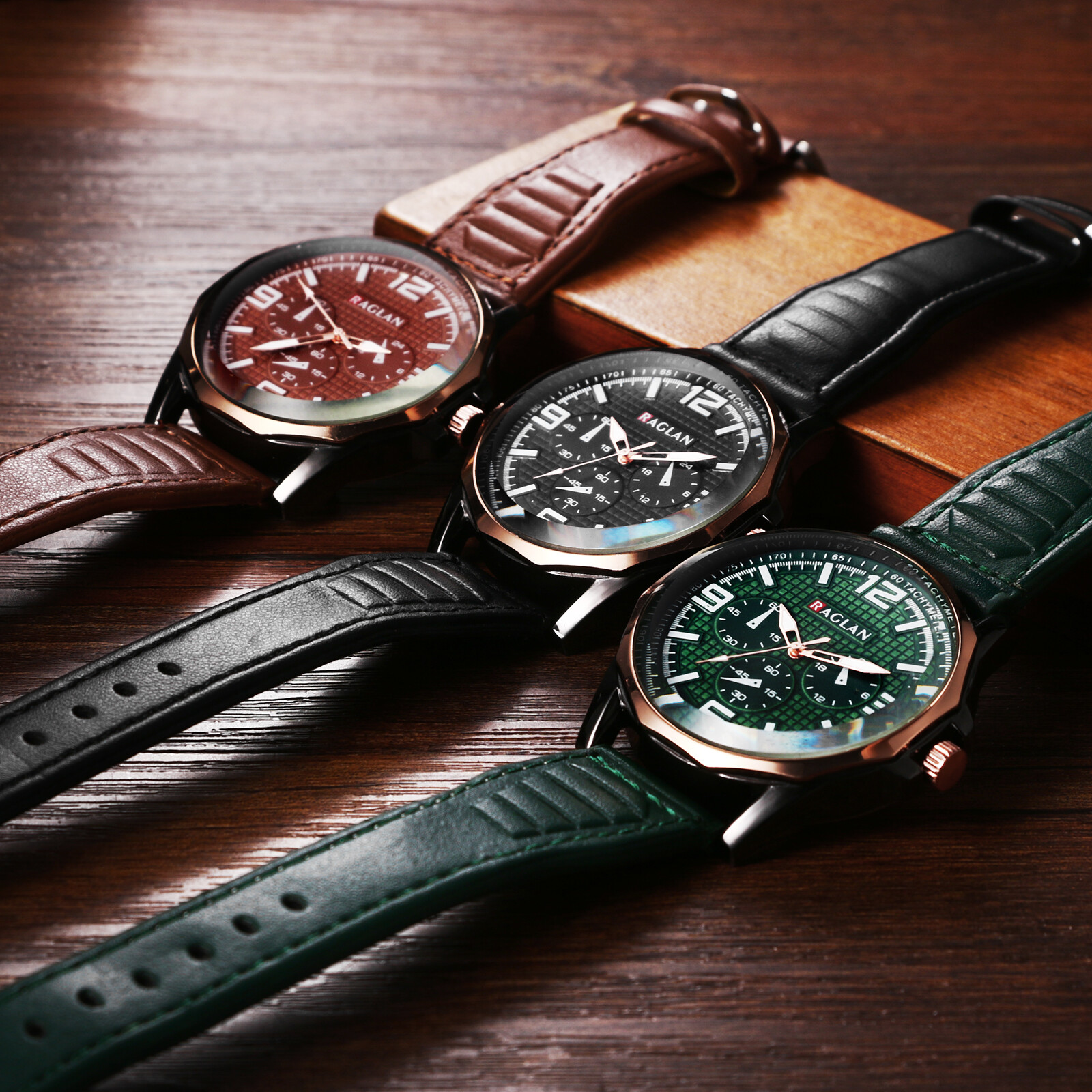 Casual Business Mens Easy Reader Big Dial Leather Band Quartz Analog Wrist Watch