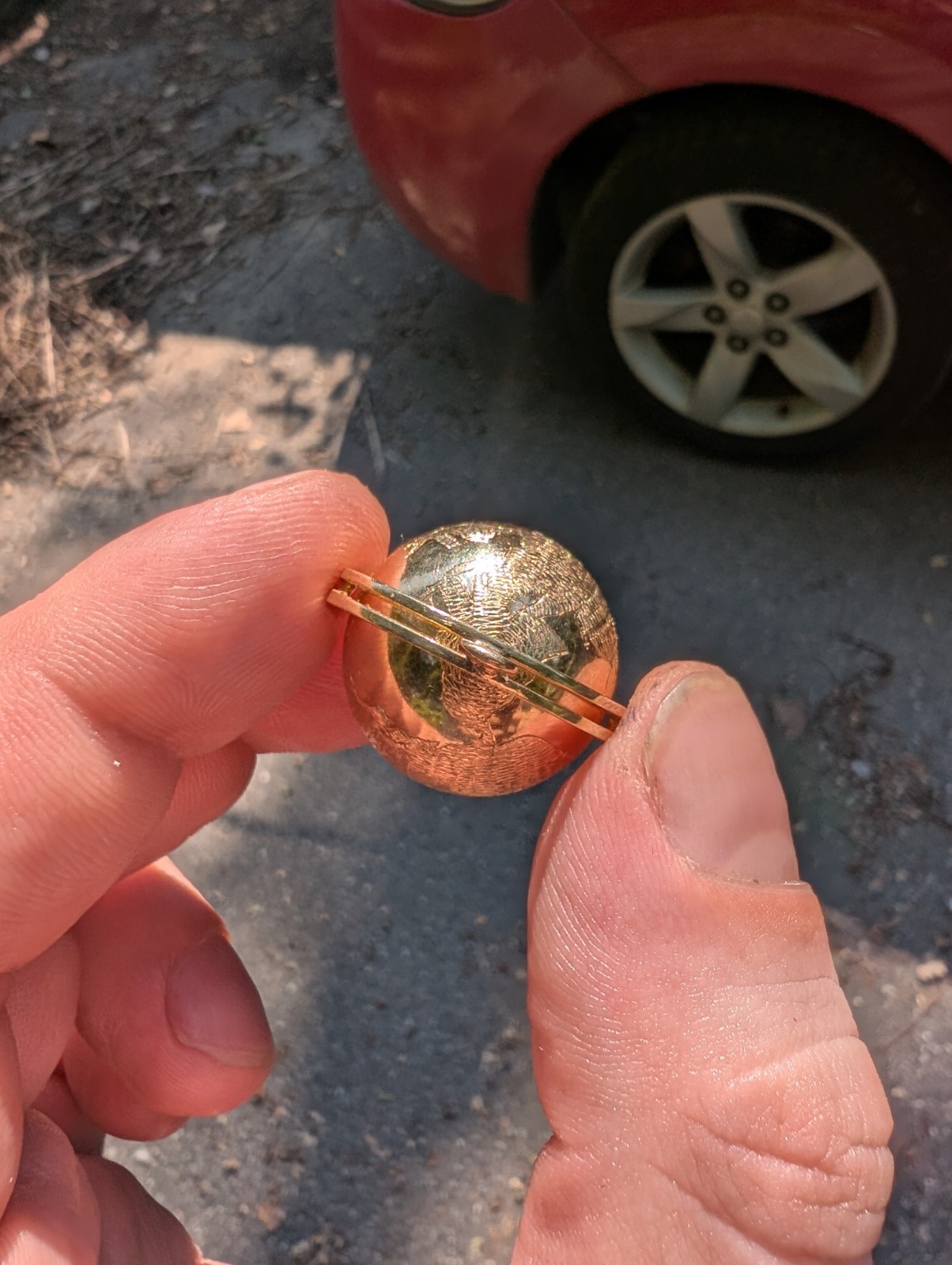 Vintage 14k Solid Yellow Gold Spinning World Globe Pendant Charm Big/Heavy 15g+