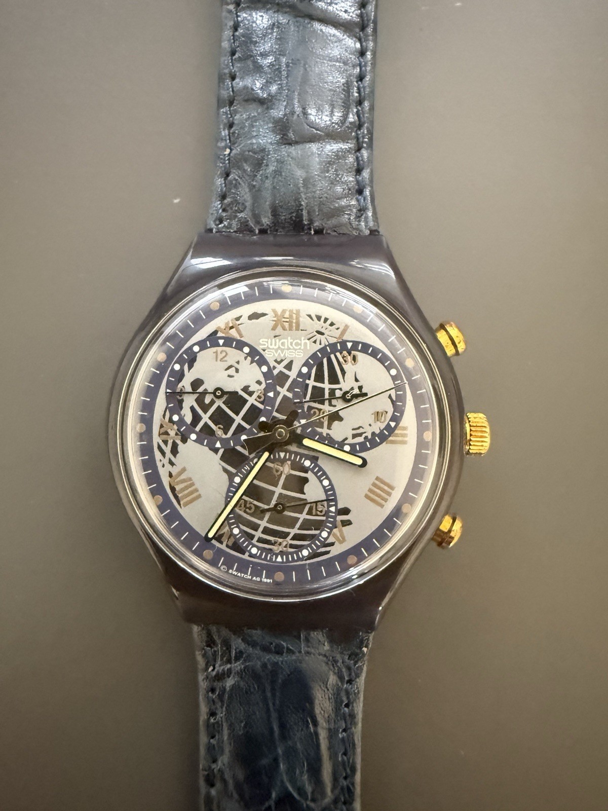NOS Vintage Swatch “Timeless Zone” Chronograph Ref. SCN104 Unisex Wristwatch