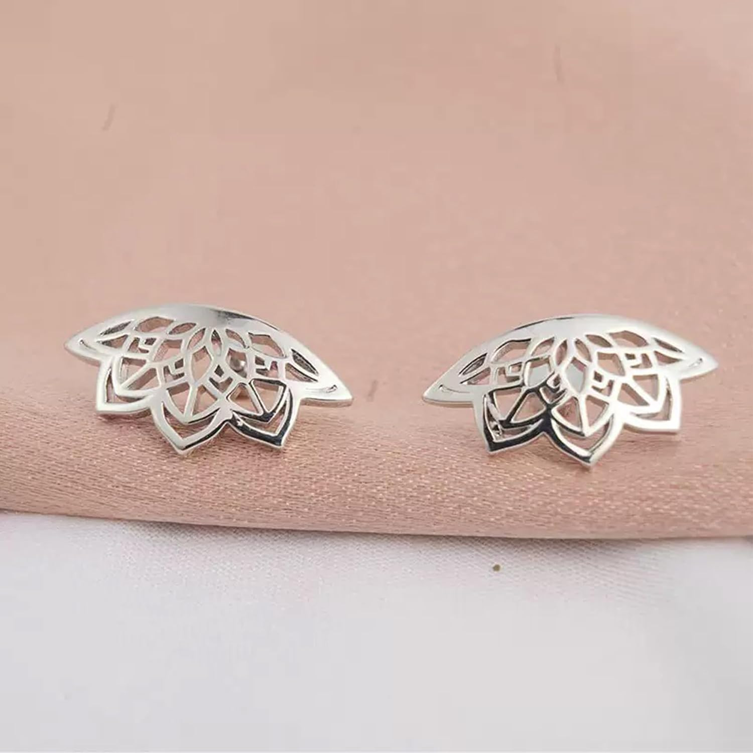 Gold Silver Cartilage Helix Earring for Women Geometric Mandala Lotus Flower Hid