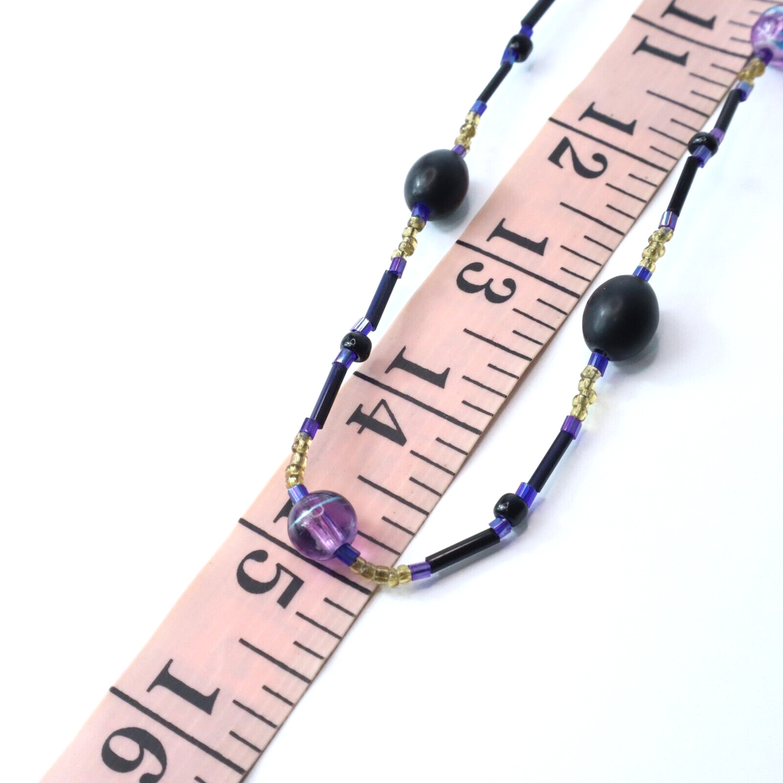 Vintage Venetian Glass Bead Necklace Painted Metal Plastic Seeds Set of 2 Strand