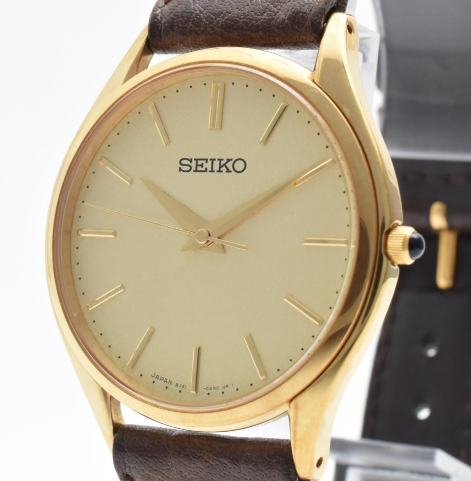 SEIKO Dolce SACM150 8J41-0AJ0 Vintage Quartz Men’s Watch Gold Dial 33mm