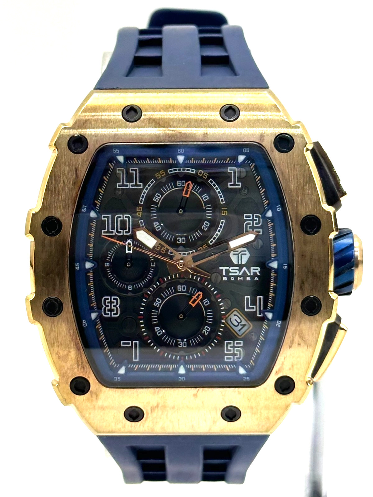 TSAR BOMBA TB8204Q Men’s Watch Blue Band #178