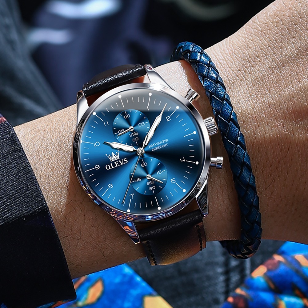 OLEVS 2880 Luminous Multifunctional Male Top Quality Calendar Quartz Watch