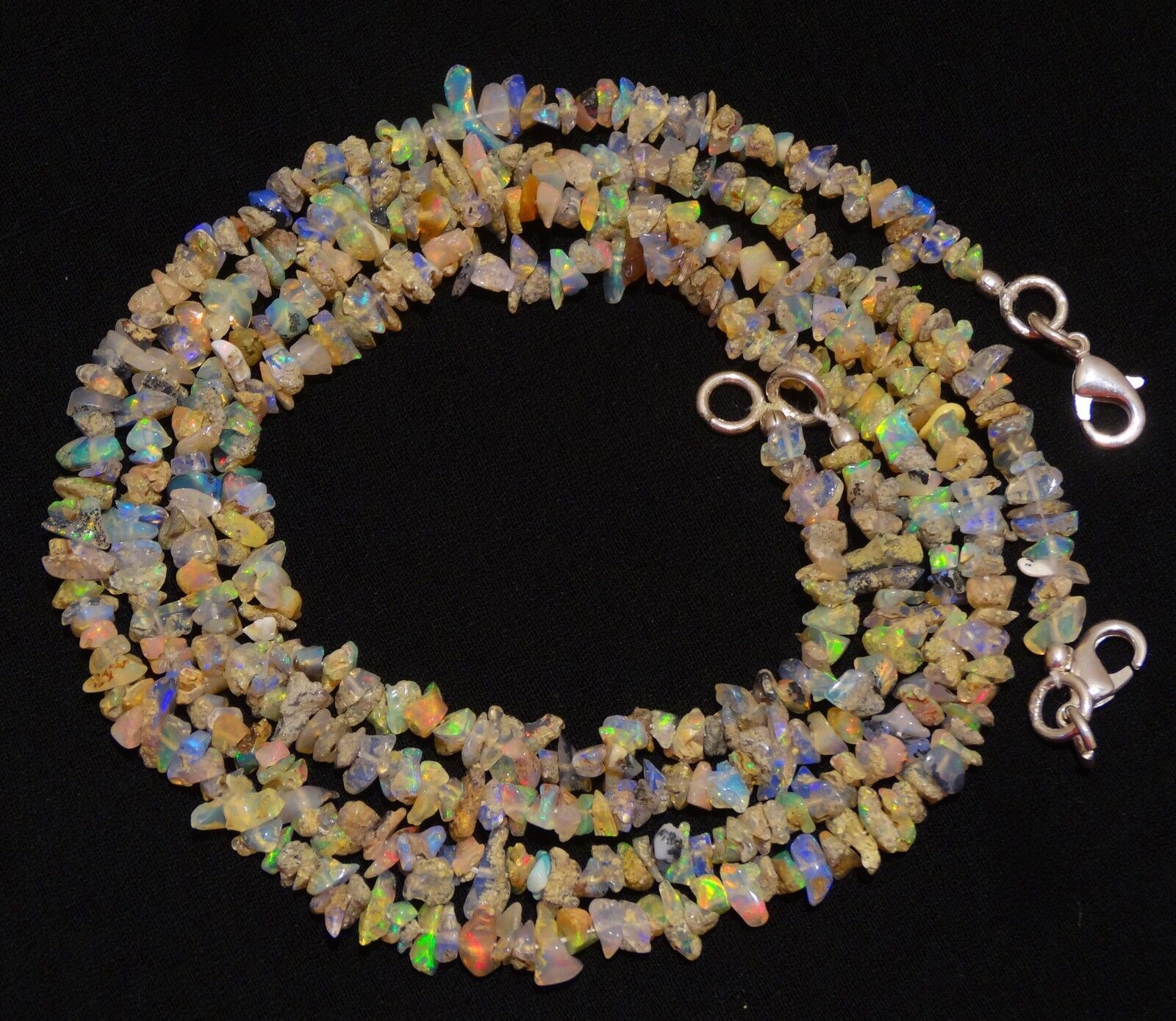 Natural Gem Ethiopian Welo Opal 4 to 5MM Approx. Uncut Beads Necklace 18 Inch