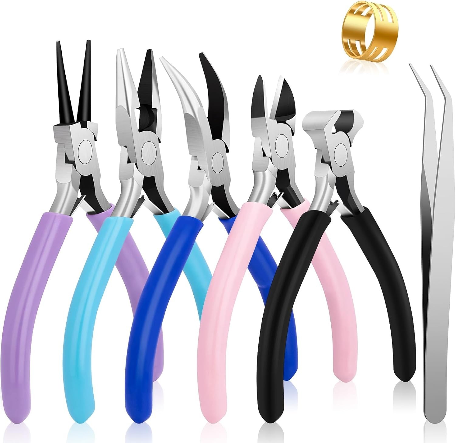 Jewelry Pliers Tool Set 5 Pack Complete Jewelry Making Kit for Crafting Repair