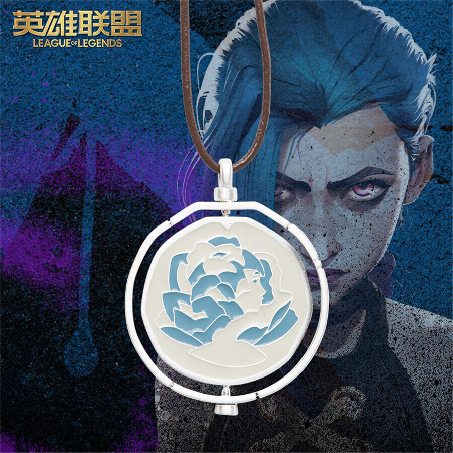 League of Legends Arcane Season 2 Official Jinx Blue Rose Pendant Necklace Gift