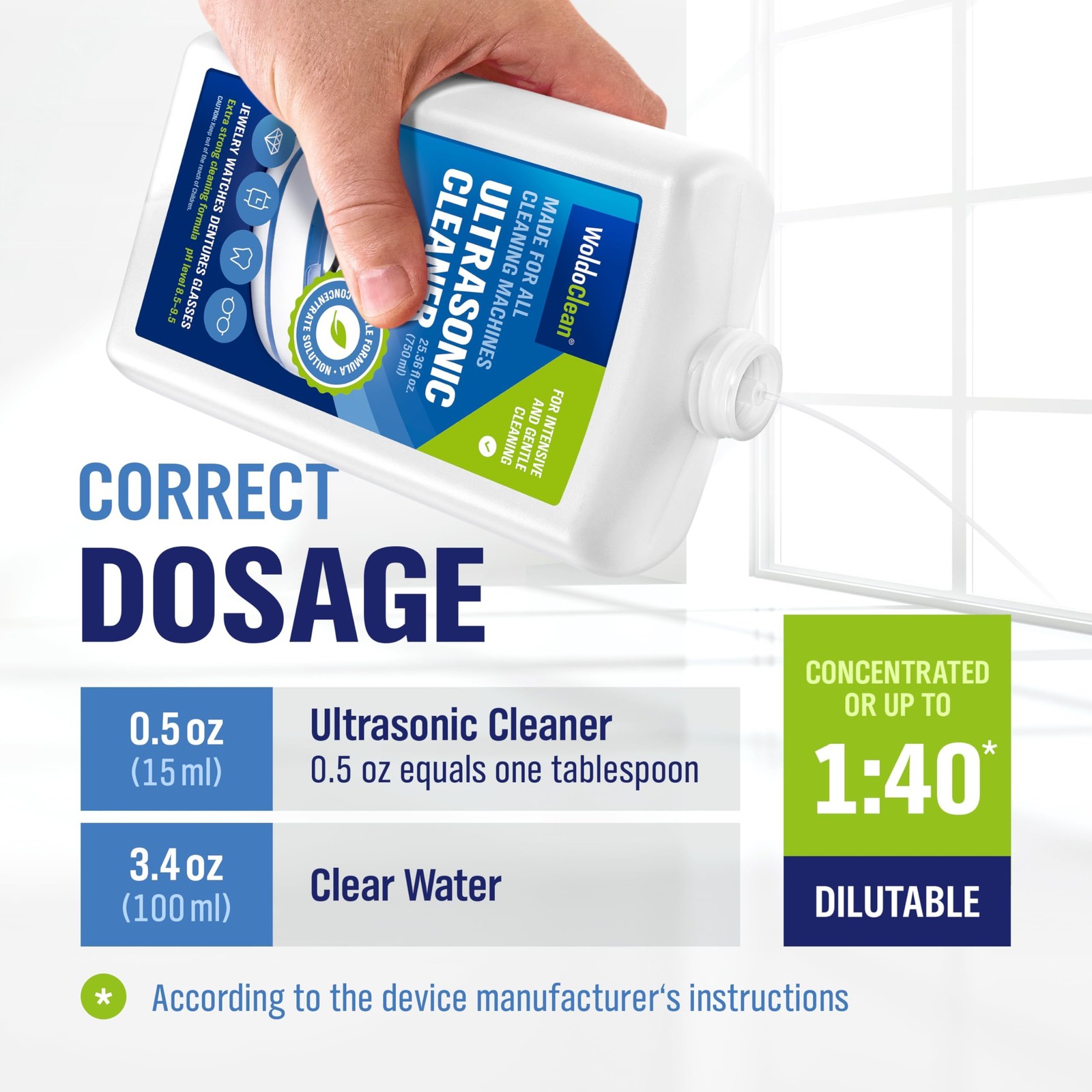 WoldoClean Ultrasonic Cleaner Solution Concentrate – 25.36 Fl Oz (Pack of 1)
