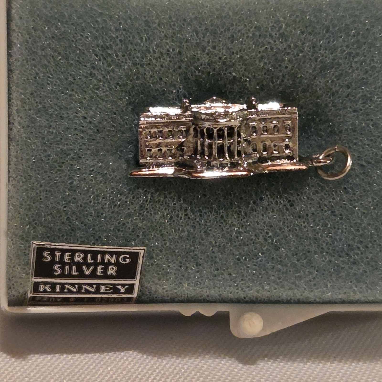 Vintage 1960s Kinney Sterling Silver 3D White House Building Charm Pendant