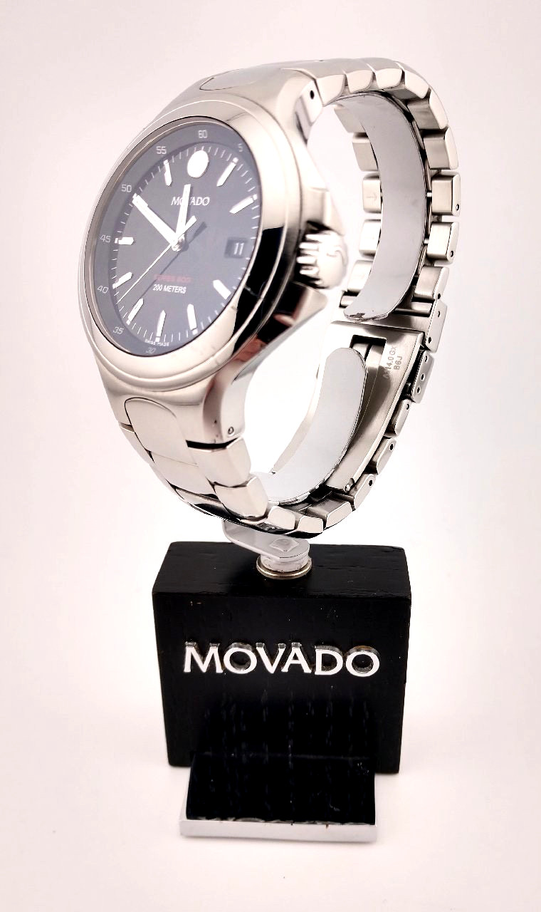 Movado Men’s Series 800 SS W/Black Dial; Model #84.C2.1896 ~ Excellent