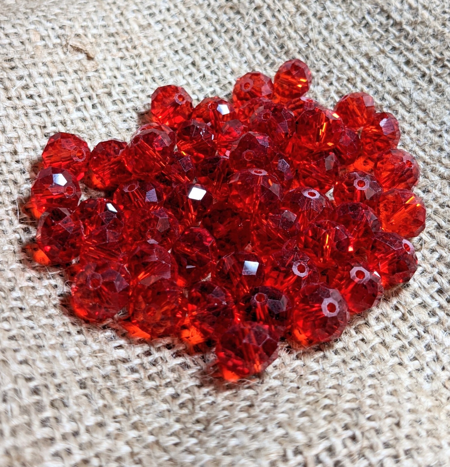 Crystal Beads 8mm Beads for Jewelry Making Bulk 180 pcs Red Roundelle