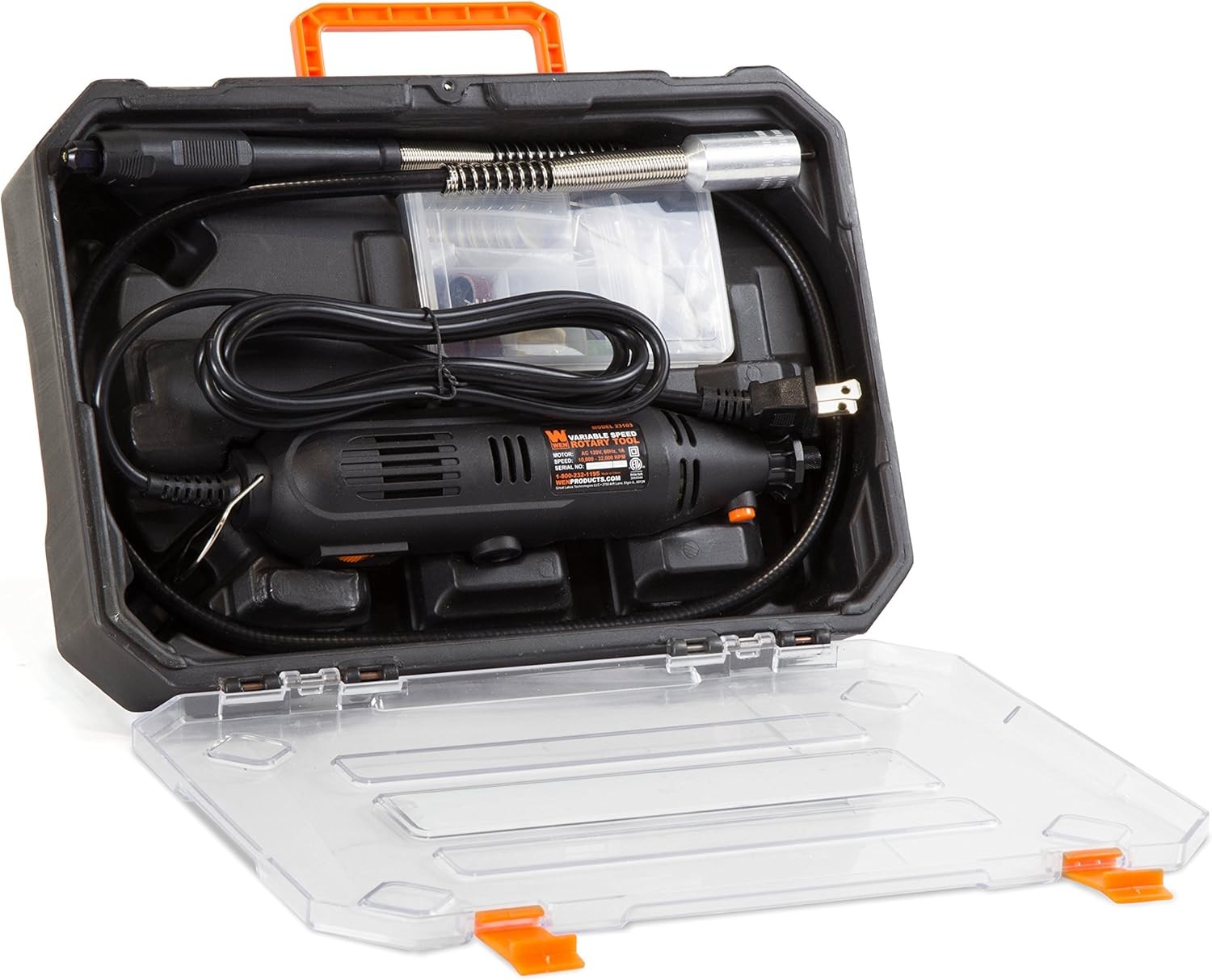 WEN 23103 1-Amp Variable Speed Rotary Tool with 100+ Accessories, Multicolor