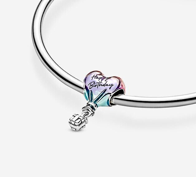 MariaFonte Charm Hot Balloon Happy Birthday Birthday Silver Compatible