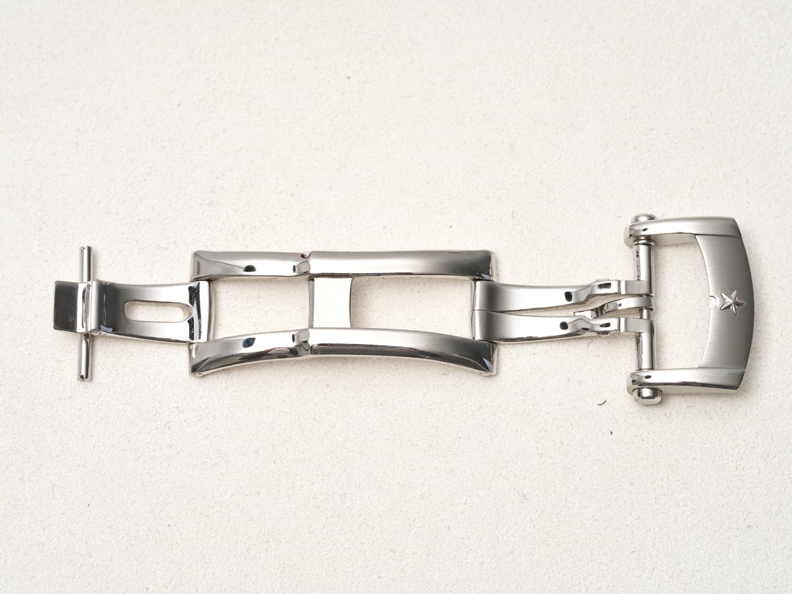 Zenith 18mm Deployment Buckle Clasp Steel Double Fold Over with Tang Buckle