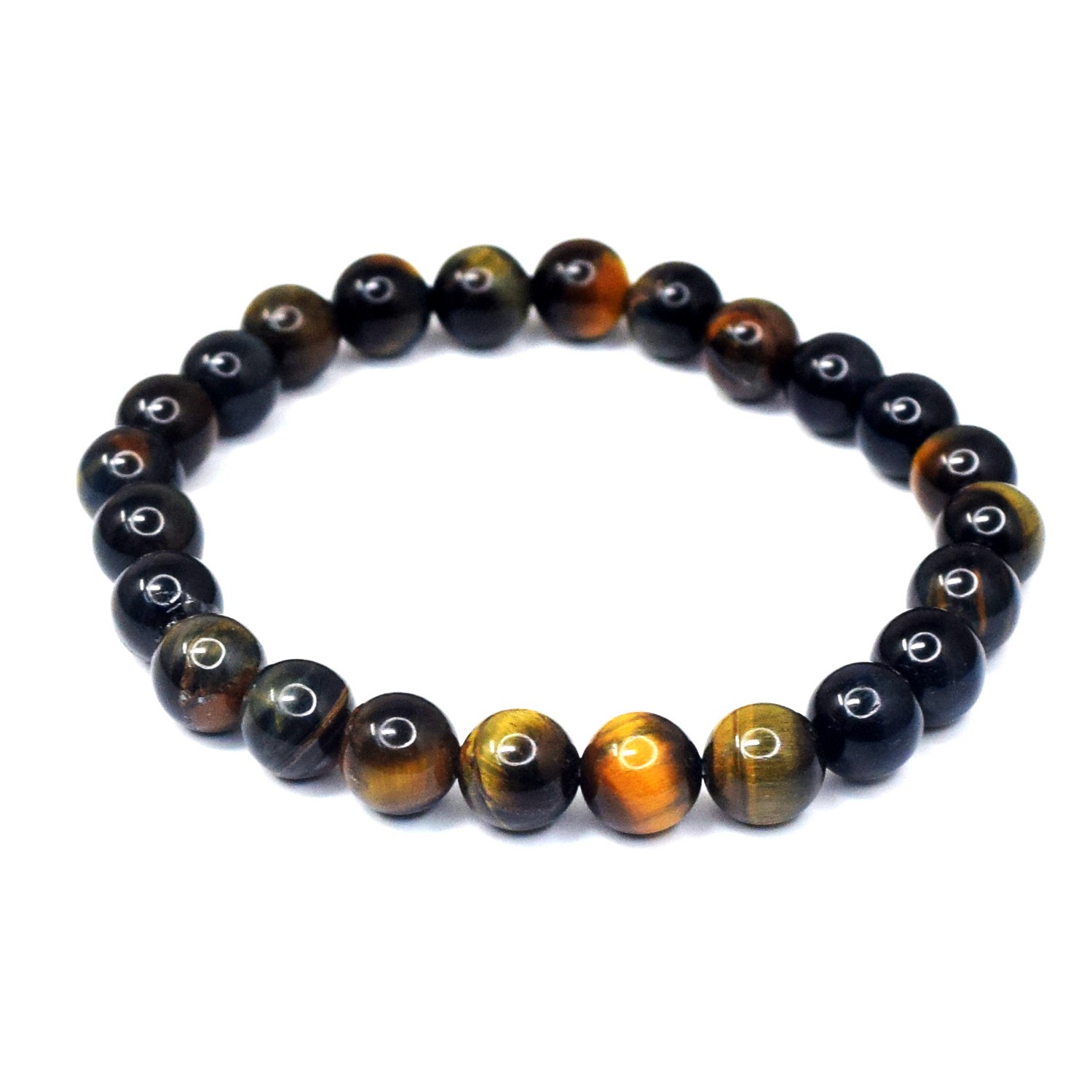 Exclusive 100.00 Cts Blue Power Tiger Eye Stretchable Bracelet Beaded RK 38 E800