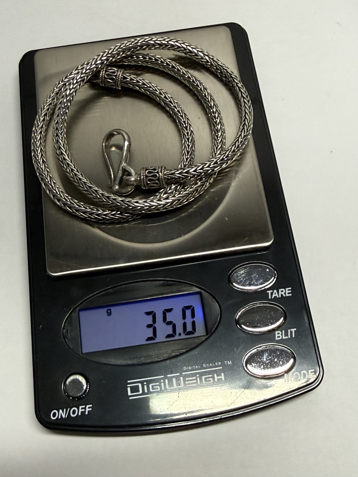 Solid 925 Sterling Silver Heavy Foxtail Weave Chain Necklace – 18 inches Length