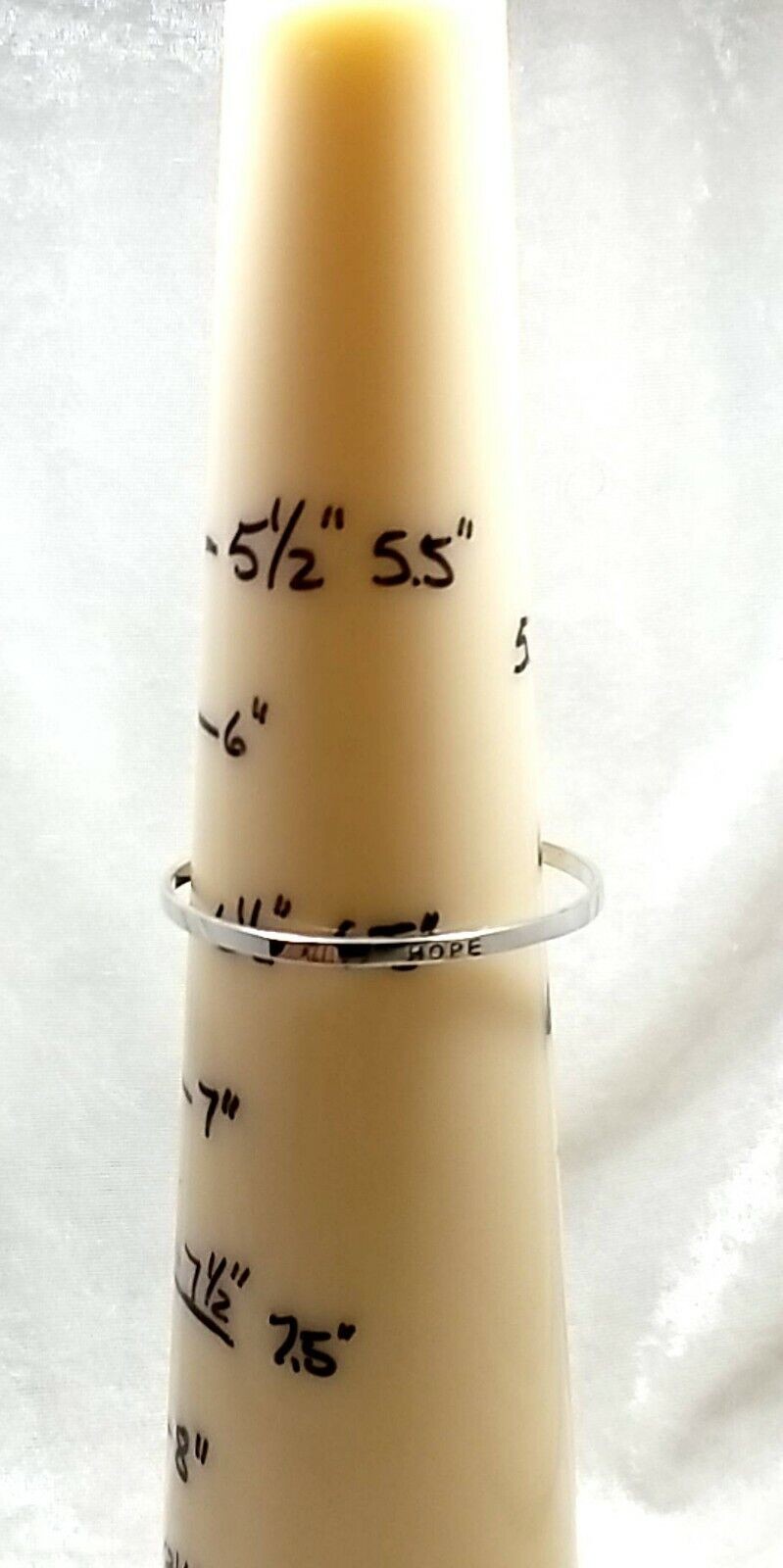925 Sterling Silver ‘HOPE’ Cuff 6.5″ Bracelet 8.8 Grams