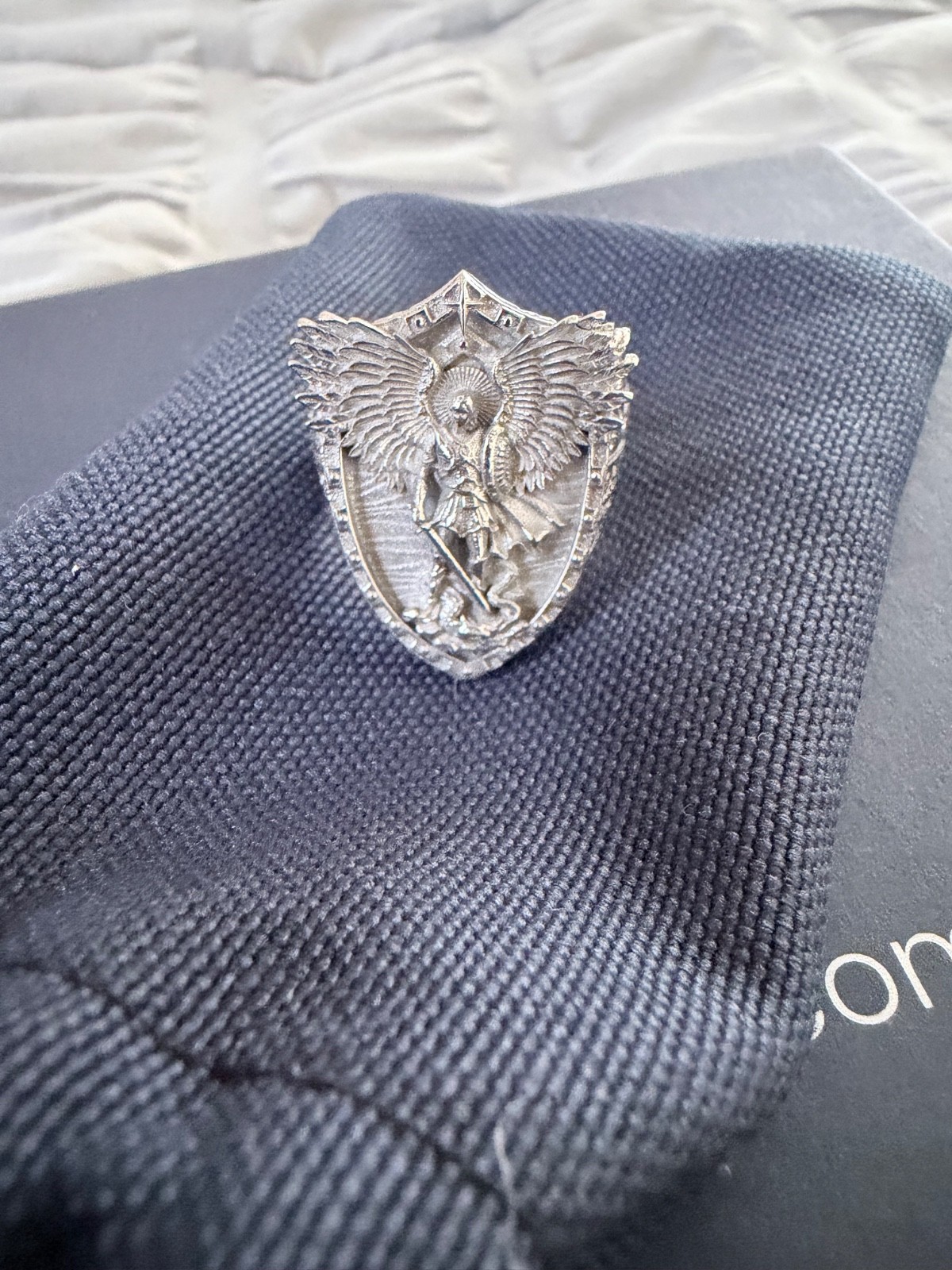 Archangel St Michael Dragon Wings Christian Faith 925 Silver Ring