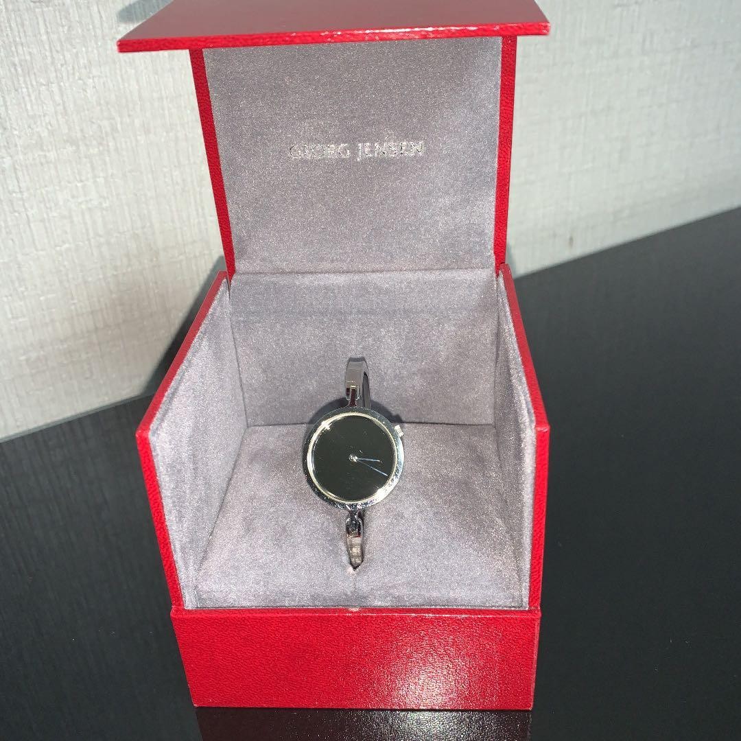 Georg Jensen Torun 337 Bangle Watch Mirror Dial Stainless Steel Ladies