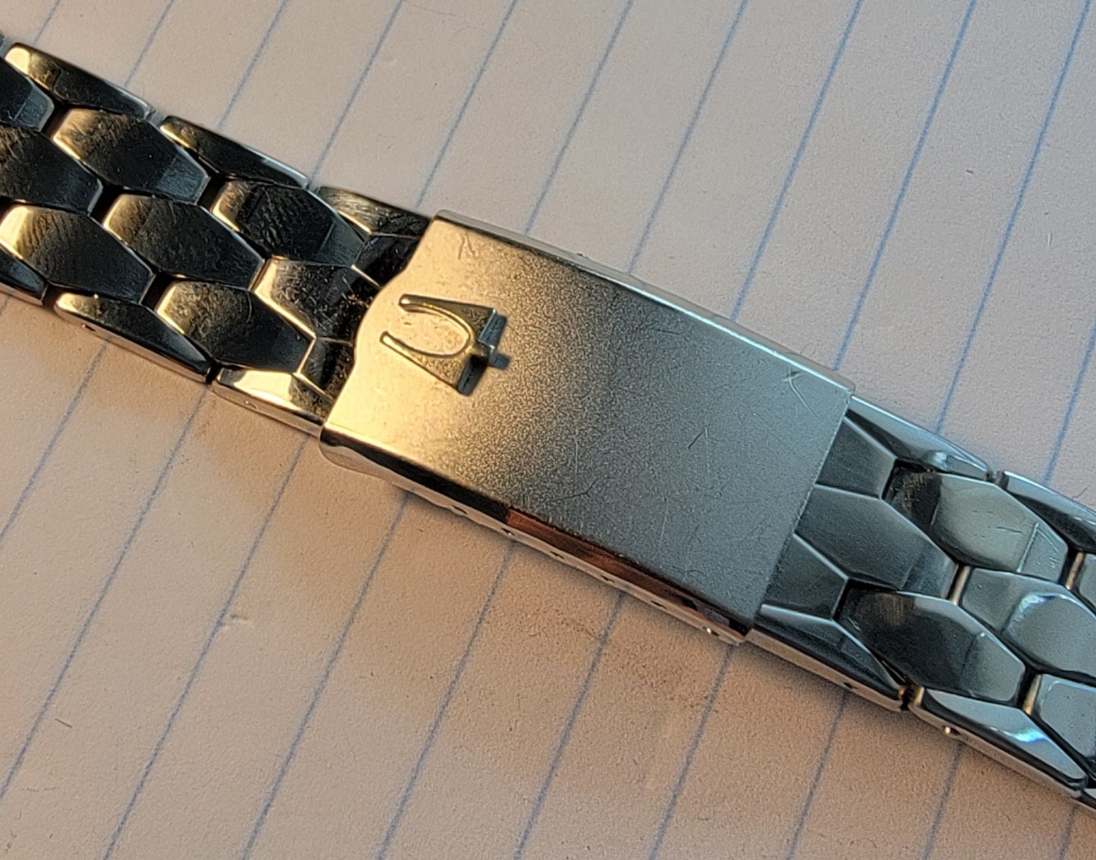 Applied Logo Kreisler Coffin Link Stainless Watch Bracelet Accutron 6 1/2″ LONG!