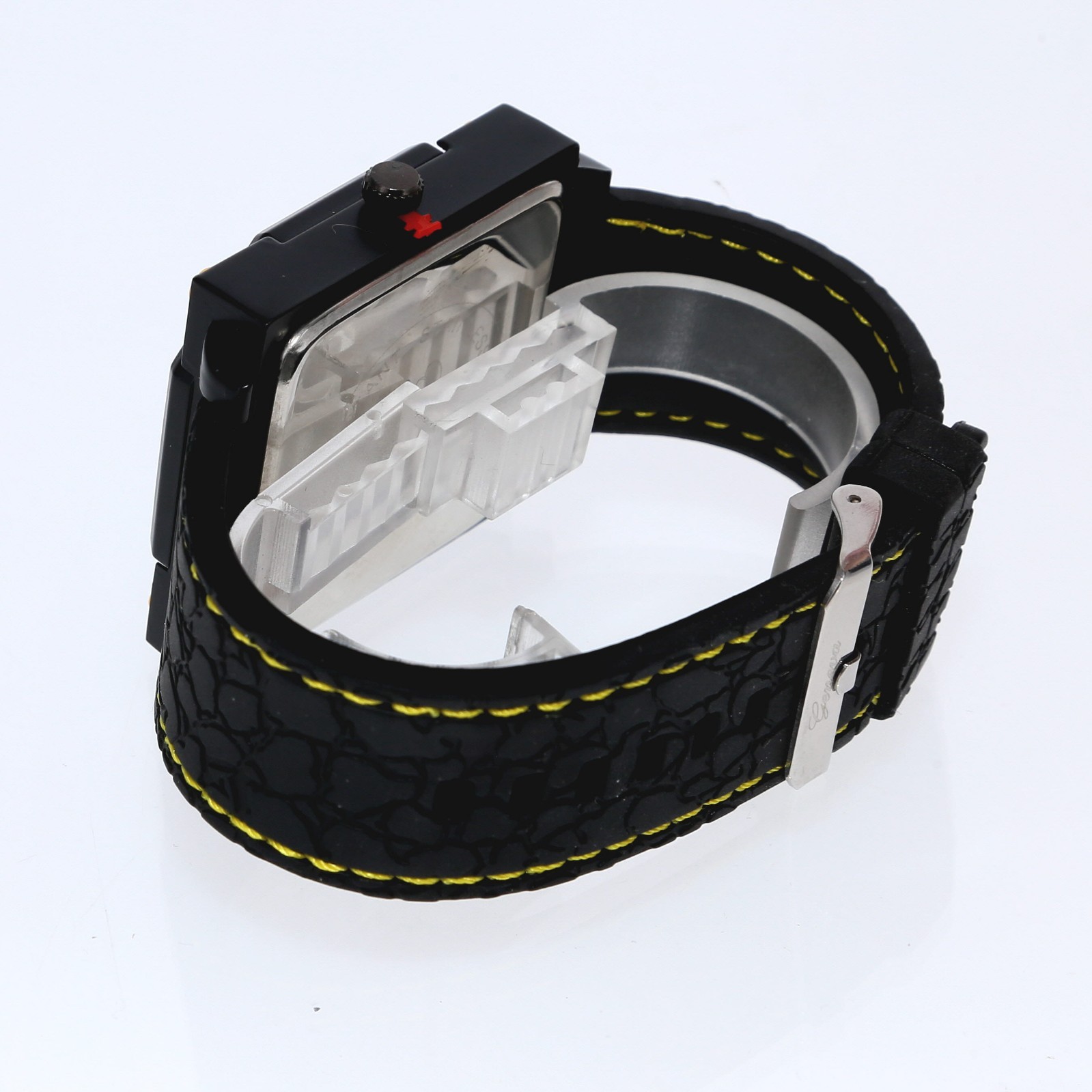 48mm x 48″ Oversized Square Men’s Quartz Watch with Black Silicone Band