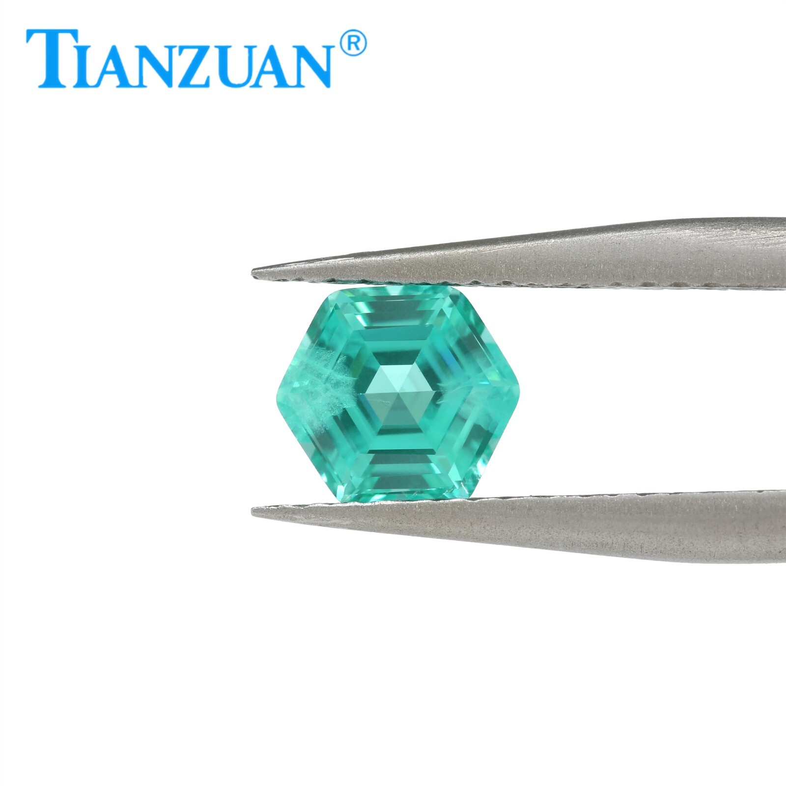 Hexagonal Shape YAG Paraiba Color Yttrium Aluminum Garnet Loose gemstone