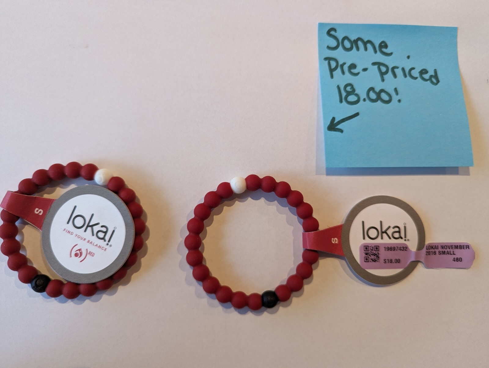 ONE NEW Lokai Bracelet RED SMALL Find Your Balance