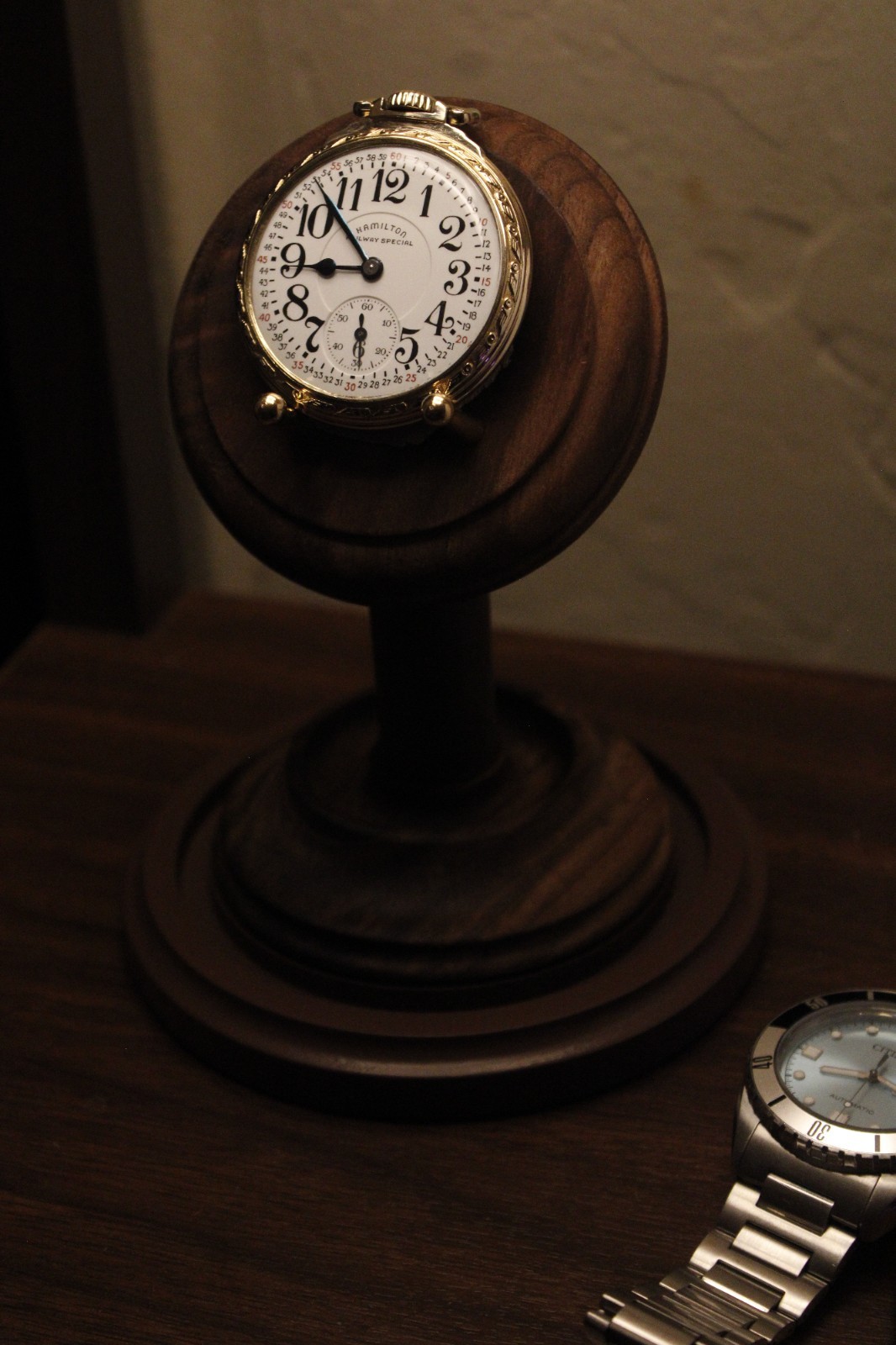 1955 Hamilton 992B 21J Gold Filled 16s Railroad Pocket Watch, Chain and Display