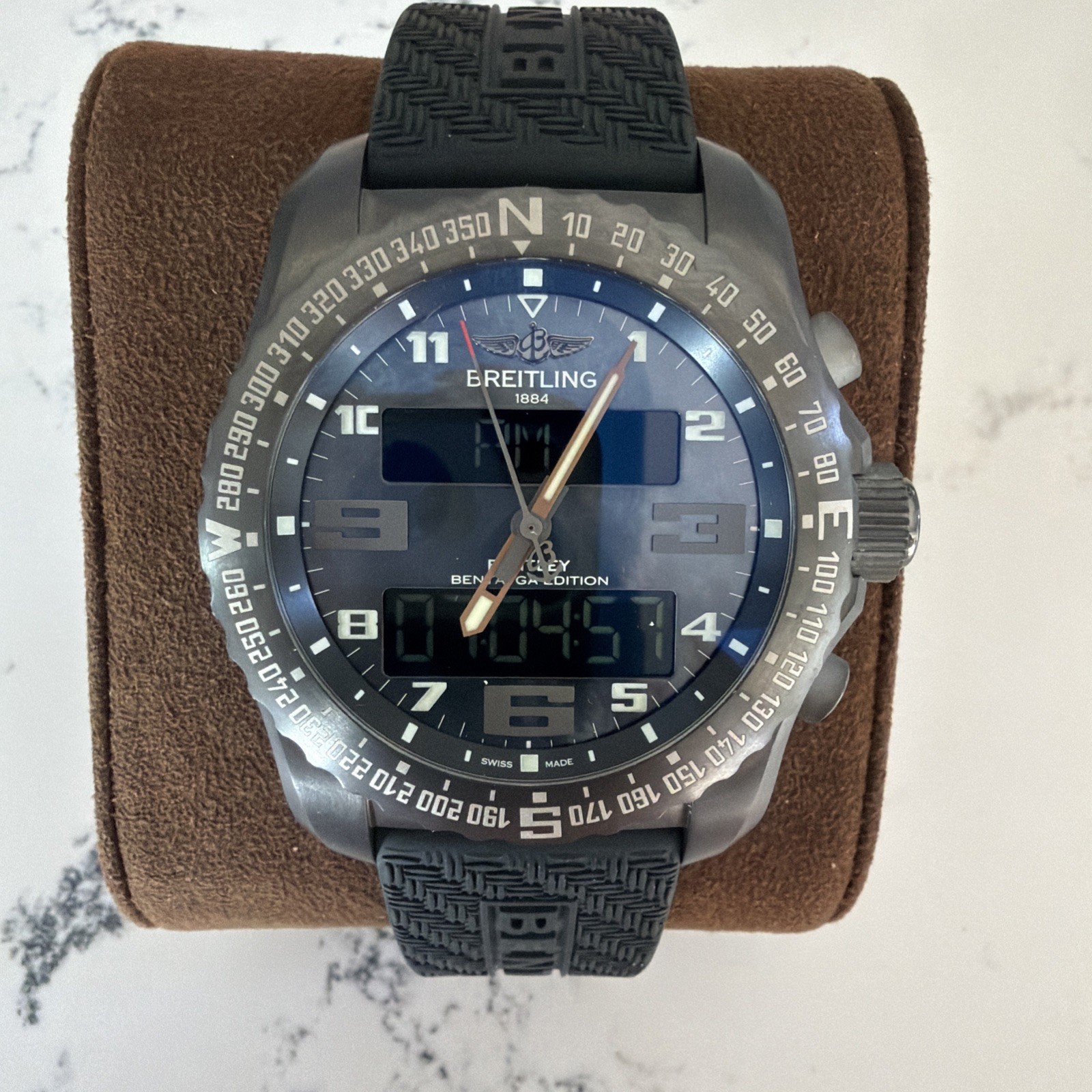 Breitling Bentley Bentayga Cockpit B50 Blue Pearl Digital Dial Mens Watch VB5010