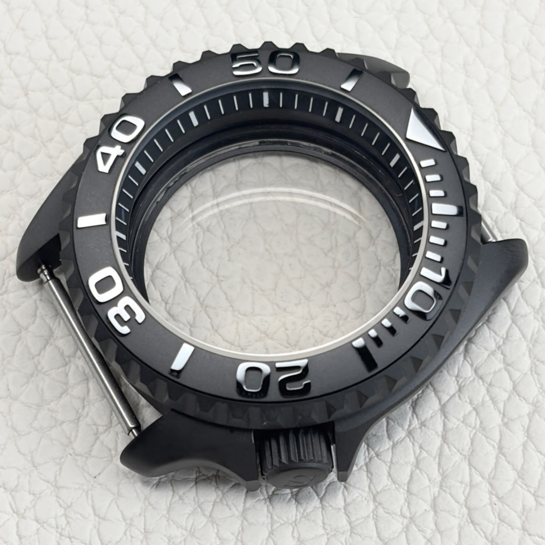 Sandblasted Black 42mm For NH35 NH36 4R36 4R15 Movement Steel Watch Case 3’8 Mod
