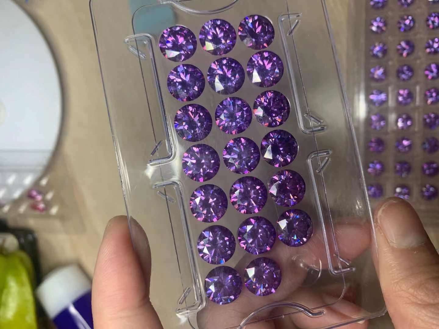 Violet Purple Loose Moissanite Stone Round Excellent Cut VVS1 0.5ct/ 1ct /2ct