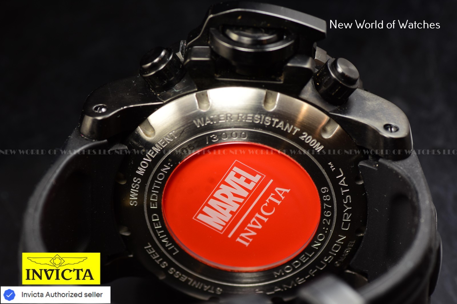 RARE Invicta Marvel BLACK PANTHER LTD ED 58mm SWISS Quartz Black Tone Watch