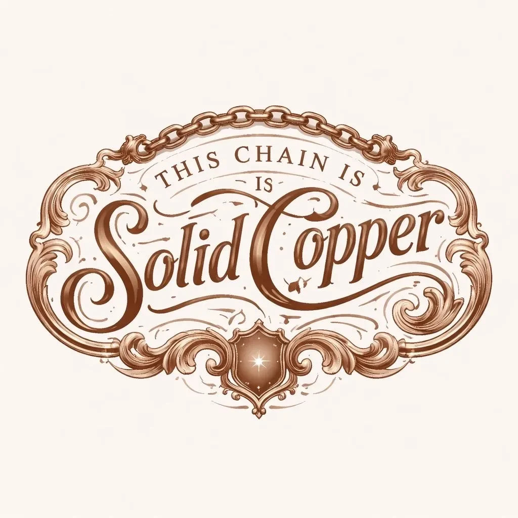 Solid Copper Chain CN601G – 1/8 of an inch wide. Available in 18 to 30 inches.