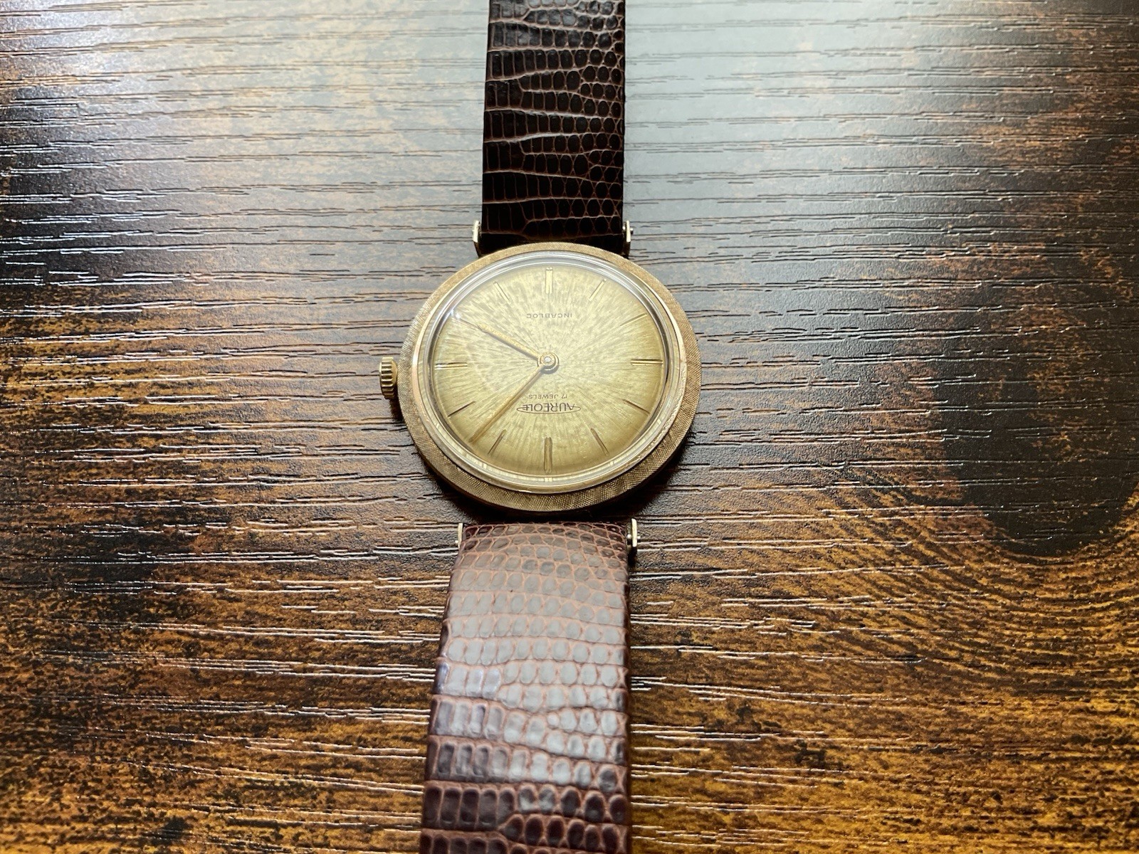 Vintage Aureole, Swiss Movement, Solid 14k Yellow Gold Manual Wind Men’s Watch