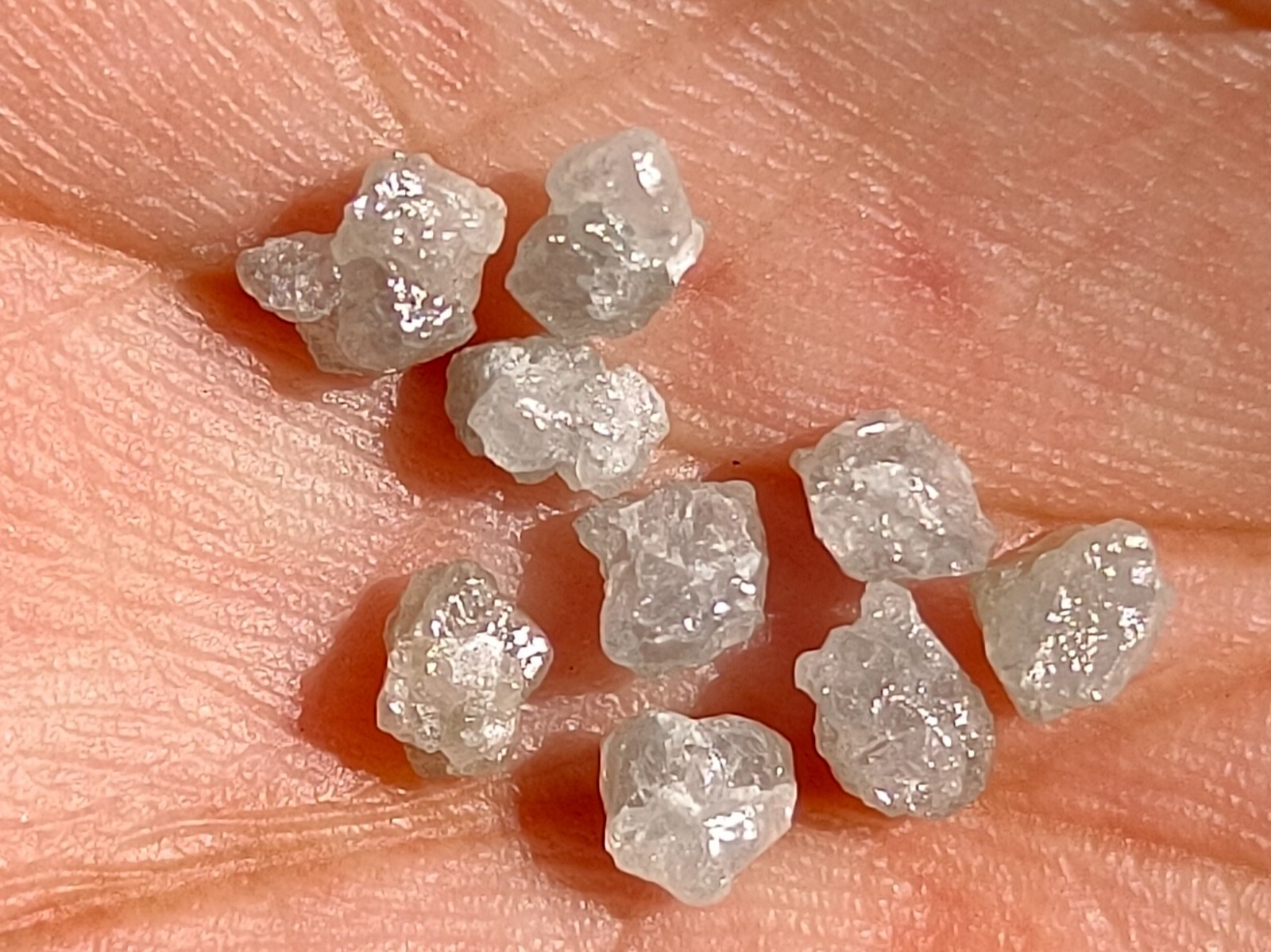 Rough Uncut Shape Diamond 4.00 Ct Whtie Grey Color Natural Loose Diamonds Lot