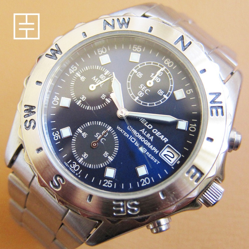 ALBA (SEIKO) Field Gear V657-9110 Men’s S.S Chronograph Watch