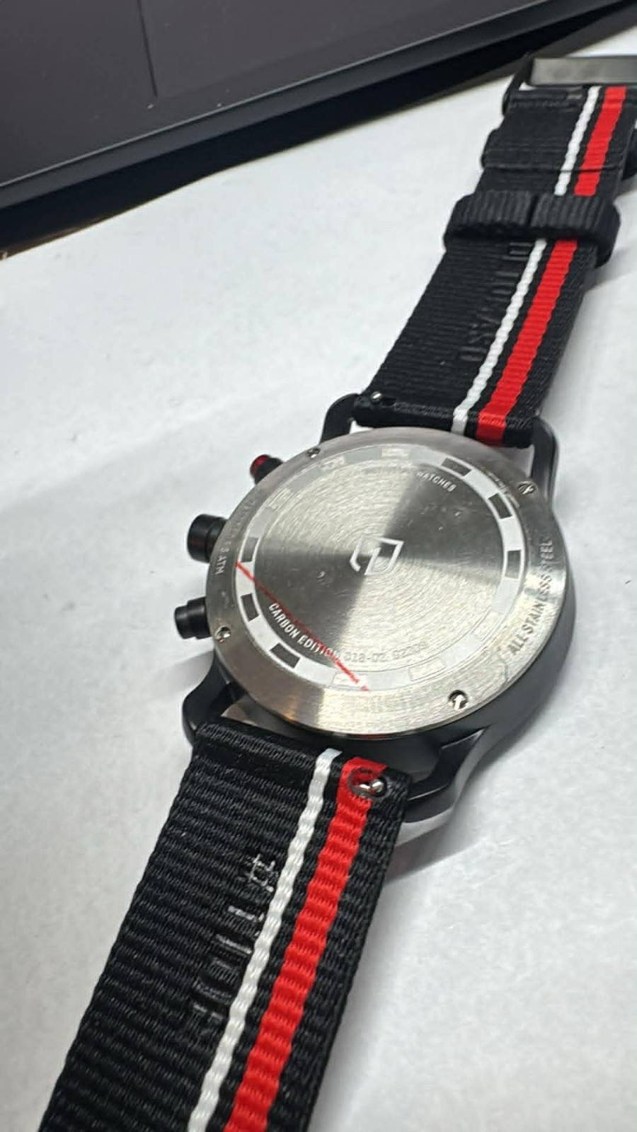 NEW Mens SS 42MM Detomaso SORPASSO watch Chronograph Carbon FIBER Edition (A40)