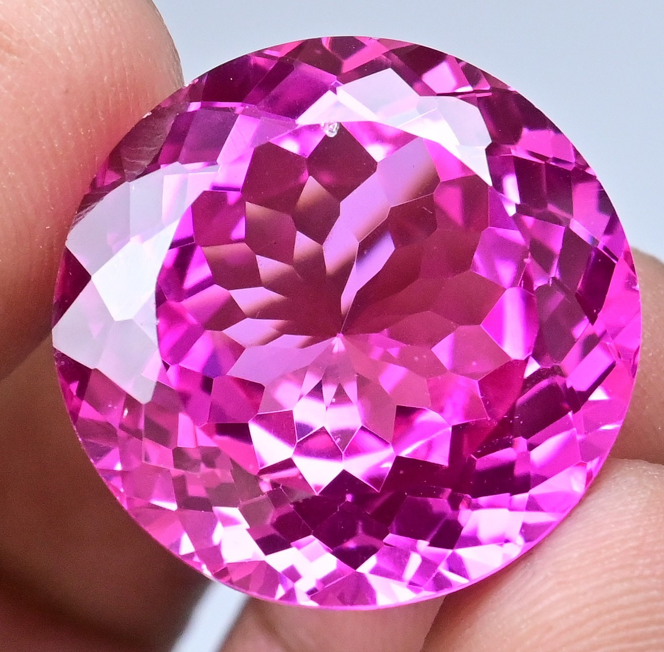 Natural Mogok Pink Ruby 51.00 Ct Certified Flawless Round Loose Gemstone