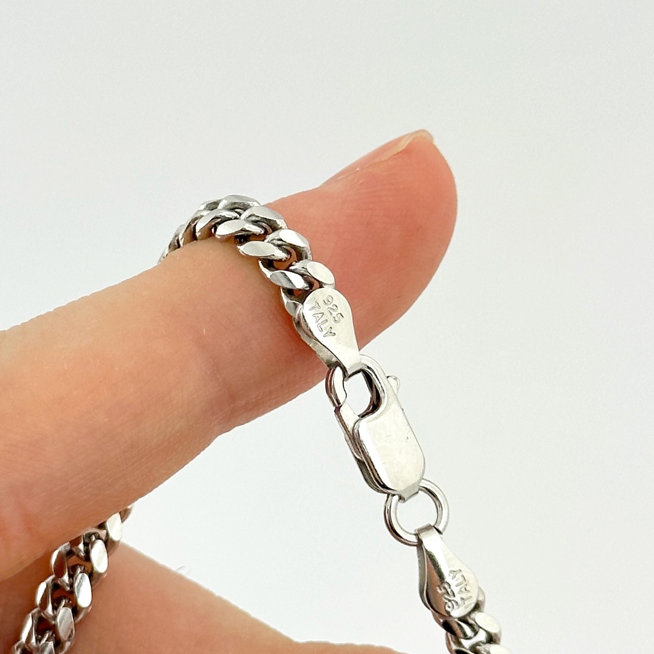 3.7mm Miami Cuban Link Chain or Bracelet Solid 925 SOLID Sterling Silver