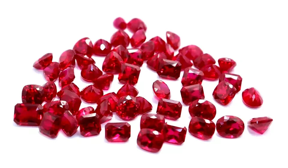 Red Ruby Natural 70 Ct 6-8 Piece Mix Cut Faceted Certified Loose Gemstone Lot