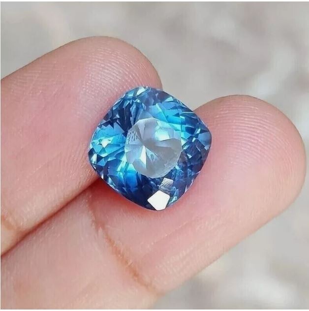 14.85 Ct Natural Flawless Blue Ceylon Sapphire Cushion Certified Loose Gemstone