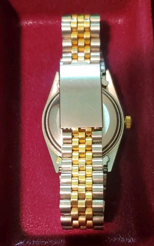 Ambassador 35mm 2 Tone Gold Dial President Date Quartz Men Watch, Run (Lot2342)