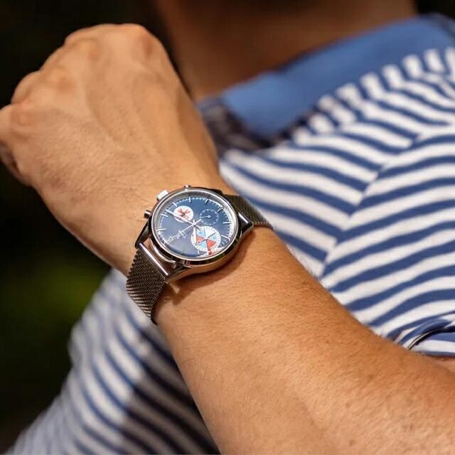 Yema Yachtingrough Mecha-Quartz Chronograph YMHF1583-GM Blue Dial Men`s Watch