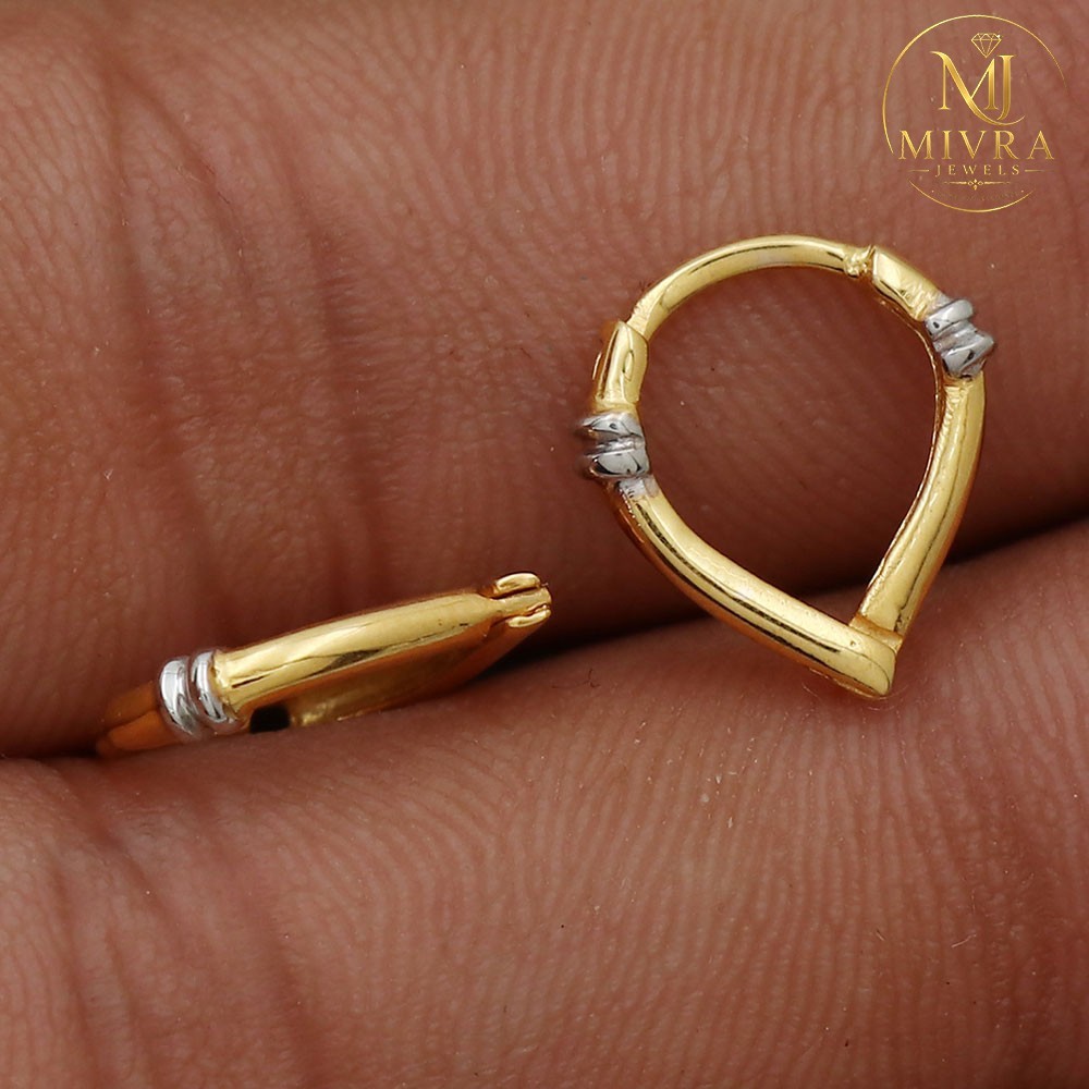 22K True Gold Hoop Earrings Stamped 1.23g Women’s Round Fine Jewelry Gift