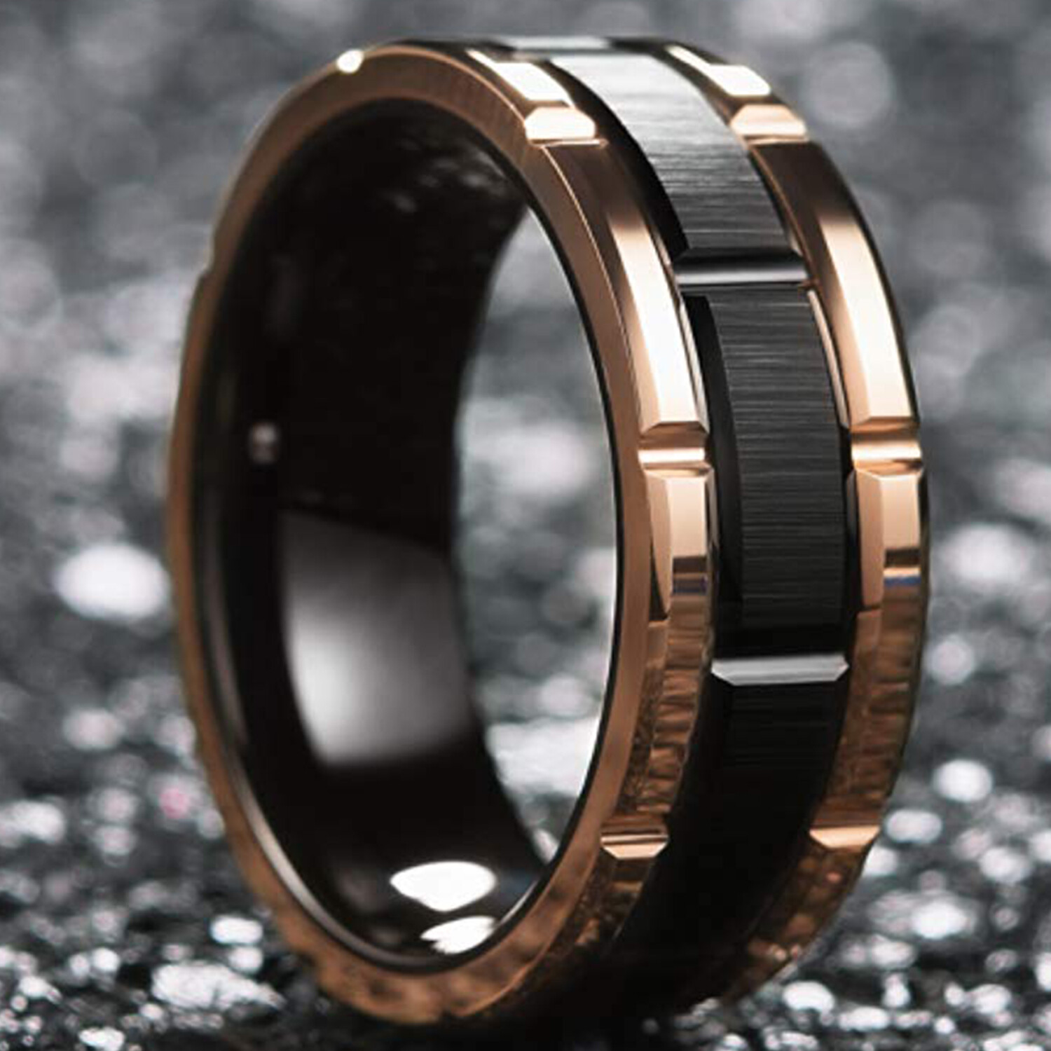 Tungsten Carbide Wedding Band Ring Classic Mens 8mm Brick Pattern FREE ENGRAVING