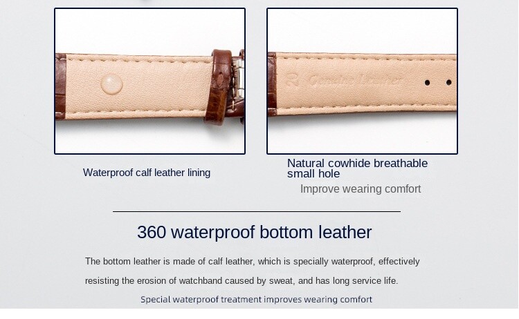 Premium Alligator Grain Genuine Leather Butterfly Clasp Watch Strap Band 12-24mm