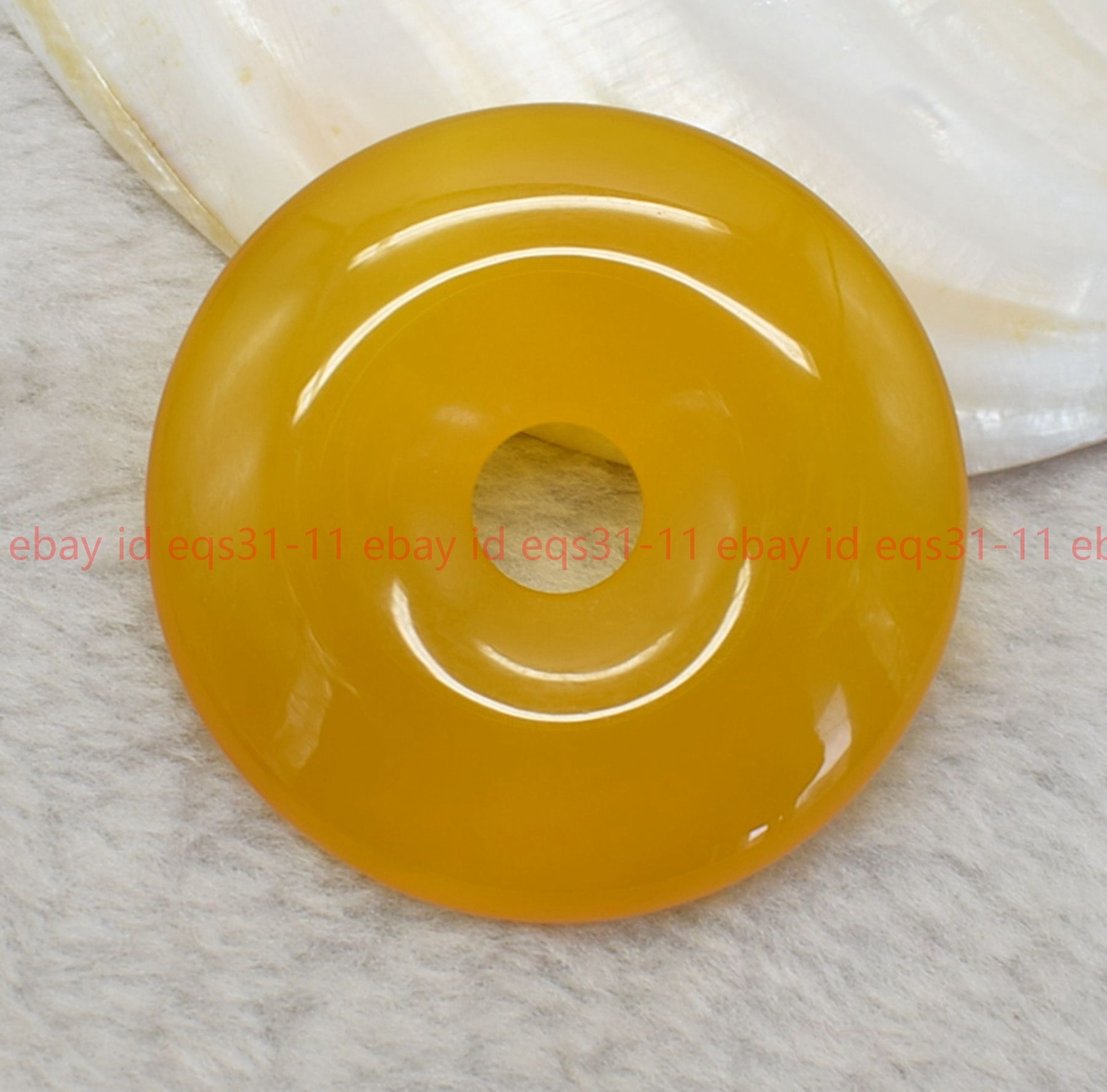 1/5/10/20 Pcs Pretty 30mm YellowTopaz Jade Circle Donut Pendant Lucky Amulet